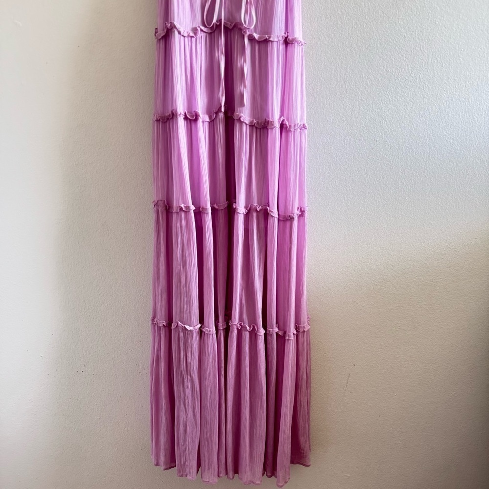 A.L.C. Gemma Purple Tiered Silk Maxi Dress size 4 - Picture 8 of 13